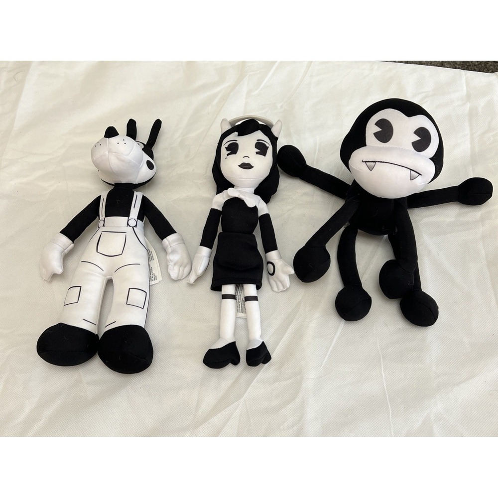 Bendy and The Ink Machine 2017 Plush Toy Lot Phatmojo Boris, Alice, Batim